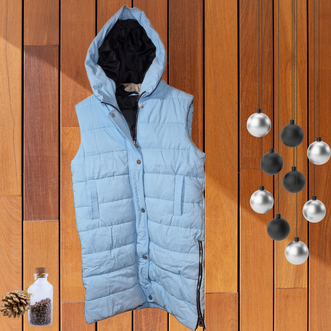 Sleeveless Long Puffer Jacket