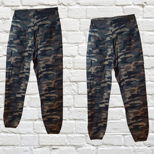 Camouflage Cargo Trousers Elasticate Ankle